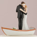 "Row Away" Boat Wedding Couple Cake Topper