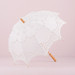 White Battenburg Lace Parasol
