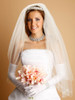 Mariell Bridals Veils 1400V -  Two Tier - Pearls, Swarovski Crystals & Dainty Chain in Silver or Gold 1400V