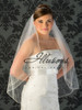 Illusions Bridal Veils Style V-772 - edge is a silver metallic corded edge with bugle bead and embroidery accents