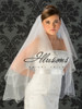 Illusions Bridal Veils Style V-749 - 2 Tier sead beads with rhinestones and crystal drops