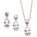 Mariells Rose Gold Cubic Zirconia Teardrop Bridal or Bridesmaids Necklace Set
4172S-RG