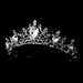 Antique Rhodium Silver Tiara Clear Headpiece 8329