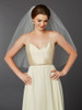 Mariell Gold Pencil Edge Classic Waist or Elbow Single Layer Wedding Veil 4434V-30-I-G