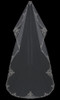 En Vogue Bridal Style V704C-M - English tulle mantilla cut veil with embroidered and beaded edge - Cathedral