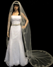 Gold Embroidered Cathedral Wedding Veil with Rhinestones, Pearls & Bugles