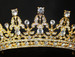 Noelle & Ava - Gold Queen Mary Rhinestone Tiara Crown with Pear Shaped Stones & Crystal