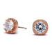 Mariell Cubic Zirconia Cushion Shape 10mm Halo Stud Earrings with Round Cut Solitaire 4556E-RG