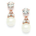 Mariell Top-Gold CZ Bridal Earrings with Pears and Pearl Drops  4490E-I-RG