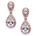 Mariell Lustrous Cubic Zirconia Teardrop Wedding Earrings 3520E-RG