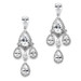 Mariell Petite Cubic Zirconium Chandelier Earrings with Platinum Rhodium Plated Pearl -Shaped Halo Teardrops 4555E-S