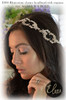 Elena Designs Headpiece E880 - Rhinestone Cluster Headband With Organza Ties