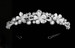 Noelle & Ava - Beguiling Tiara With Enamel Flowers, Rhinestone Encrusted Leave Frames, Plush Pearls, Accented With Floating Rhinestones On Twist Wire