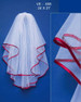 Veil with Red Satin Ribbon Edge Veil Style 655