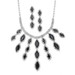 Black Jet Rhinestone Shower Necklace & Earrings Set Style 3674S-JE