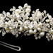 Silver Freshwater Pearl & Rhinestone Tiara Headpiece 9740