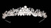 Noelle & Ava - Artistic Floral Design Tiara With Rhinestone Encrusted Swirls & Floating Crystals