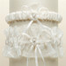 Vintage Wedding Garter Set with Floral Embroidered Tulle - Ivory G018-I-I