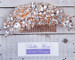 Bella Mera Studio Rose Gold Rhinestone Crystal Flower Comb - C404