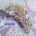 Bella Mera Studio Rose Gold Rhinestone Crystal Flower Comb - C404