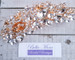 Bella Mera Studio Rose Gold Rhinestone Crystal Flower Comb - C404