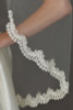 Erica Koesler Wedding Veil 915-40 - (40" inches long) - Venise lace bottom edge dotted with crystals comb