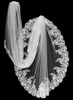 Bella Mera Studio - Cathedral Beaded Lace Veil - Scallop Edge (108"L)