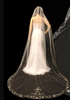 Noelle & Ava Collection - 108 Inches - Heavy Beaded Edge Veil - Crystals, Marquis Stone, Sequins, Pearls