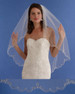 Marionat Bridal Veils 3764 - 36” Scalloped beaded design with rhinestones