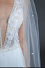 Erica Koesler Wedding Veil 932-110 - (110" inches long) - 4mm tri pearls on a silver comb