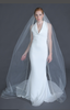 Erica Koesler Wedding Veil 955-100 - (100" inches long) - Edge of pearls, rhinestones on a silver comb