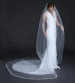 Erica Koesler Wedding Veil 958-120 - (120" inches long) - Cotton Chantilly lace & cut edge wire comb