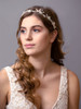 Mariell Handmade Bridal Ribbon Headband with Light Pink Blush Enamel Leaves, Pearls & Crystals 4606HB-I-S