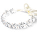 Mariell Silver Jeweled Vine Headband with Crystals, Freshwater Pearls and Ivory Ribbon 4597HB-S