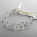 Mariell Silver Jeweled Vine Headband with Crystals, Freshwater Pearls and Ivory Ribbon 4597HB-S