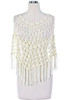 White Wedding Crochet Poncho Wrap with fringes
