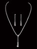En Vogue Bridal Necklace and Earring Set Style NL2055 - Rhodium plated rhinestone necklace