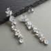 Cubic Zirconia and Opal Long Statement Wedding Dangle Earrings 4599E-OP-S