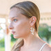 Gold Plated Crystal & Freshwater Pearl Vine Bridal Earrings 4597E-G