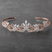 Mariell Opal and Crystal Rose Gold Bridal Tiara Wedding Crown with Wavy Motif 4619T-OP-RG