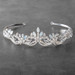 Mariell Opal and Crystal Silver Bridal Tiara Wedding Crown with Wavy Motif 4619T-OP-S