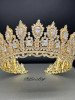 Lucky Collections ™ BC5872 Gold Zirconia Adjustable Crown High Quality Zirconia - 2.5" Height - Fast Ship