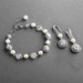 Mariell Ivory Pearl and Cubic Zirconia Bridal Bracelet and Earrings Set - 4580BS-I-S