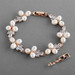 Mariell Petite Length 6 5/8" Genuine Freshwater Pearl & Rose Gold Bridal Bracelet with Extender 4642B-I-RG-6