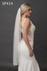 Giselle Bridal Veil Style SP414 -42” x 60” width: crystal, pearl, bugle, sequin beaded edge, soft tulle