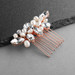 Mariell Bridal Rose Gold Freshwater Pearl & Crystal Cluster Bridal, Prom or Bridesmaids Comb 4602HC-RG