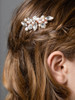 Mariell Bridal Rose Gold Freshwater Pearl & Crystal Cluster Bridal, Prom or Bridesmaids Comb 4602HC-RG