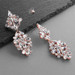 Dazzling Rose Gold Crystal Statement Earrings for Weddings or Prom - Dramatic Lightweight Design 4639E-RG