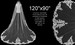120x90 - Luxurious, Royal Length, French Alencon Lace Veil - Rhinestones & Clear Sequins - Fast Ship