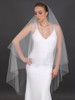 Luxe Soft Italian Tulle Cut Edge Drop Veil With 30" Blusher 4681V-I-52 - 52" Inches Long